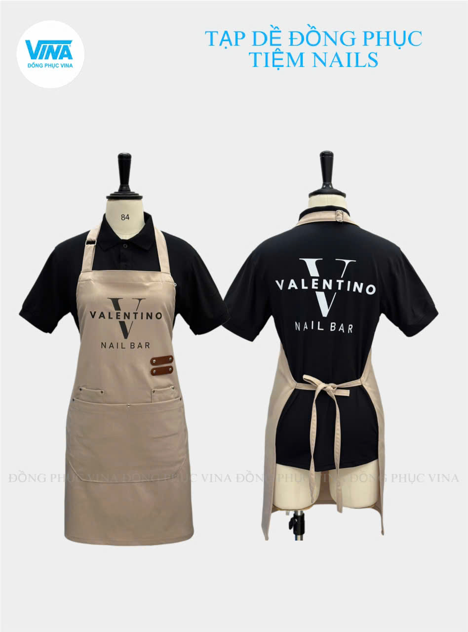 Tạp dề tiệm nail Valentino