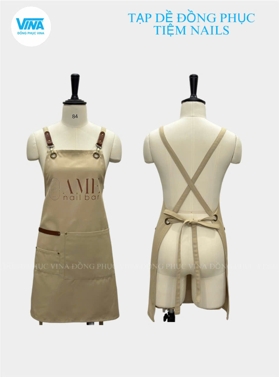 Tạp dề nail phối da sang trọng